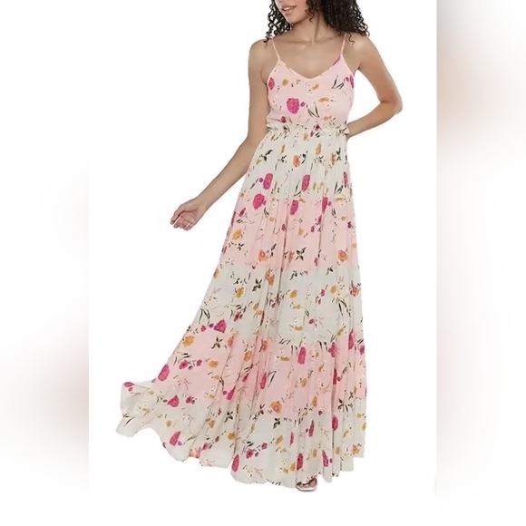 RAGA Dresses & Skirts - RAGA Pink Floral Maxi Dress